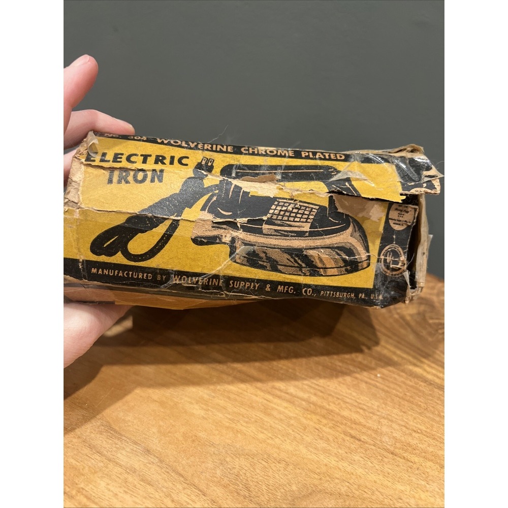 Vintage Wolverine Sunny Suzy Toy Electric Iron Chrome Cat 304 Original Box USA - Picture 6 of 10